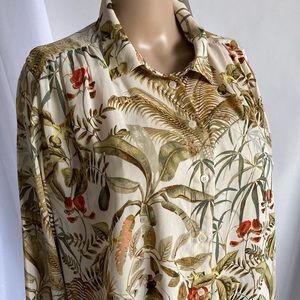 Tropical print blouse.